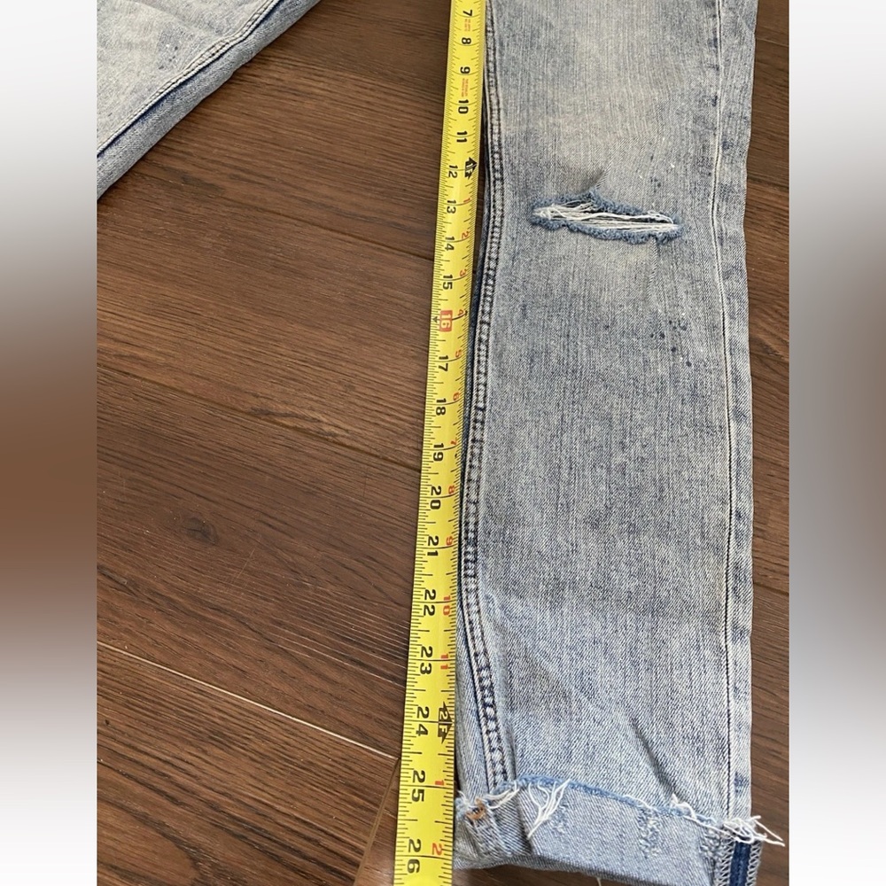 Zara Basic Jeans Women's Sz 4 Denim Z1975 Ankle Cuffed Mid Rise Straight Leg - Picture 12 of 16